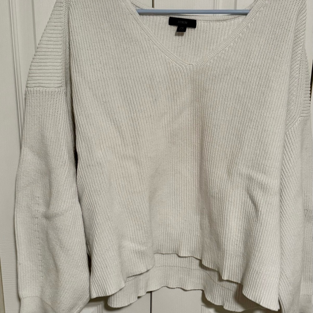 J. Crew Women's V-Neck Sweater in Cream